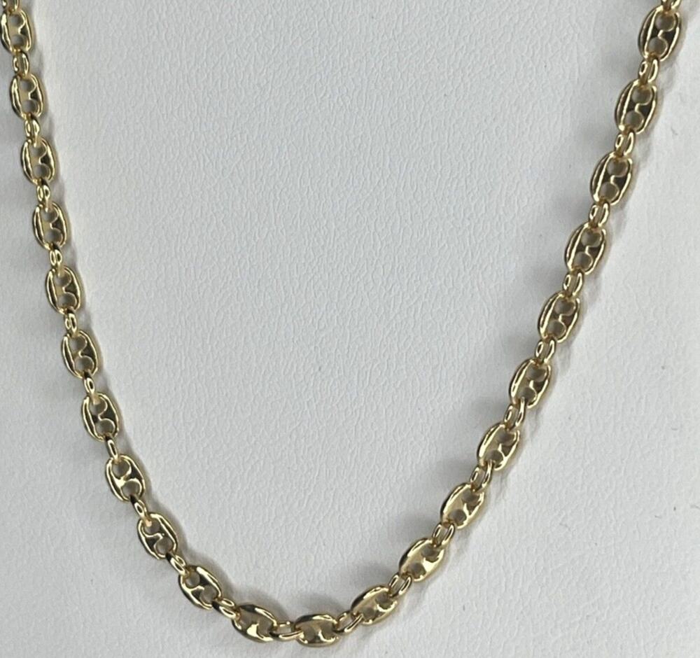 14K Gold Vermeil Tranciato Chain Necklace 18” (3mm) SLEEK Style Fashion NEW